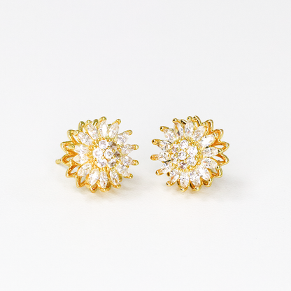 Aretes de Girasol Giratorio - Acero Inoxidable