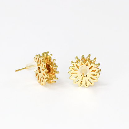 Aretes de Girasol Giratorio - Acero Inoxidable