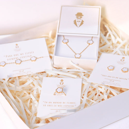 Set Trebol - Blanco - Acero Inoxidable