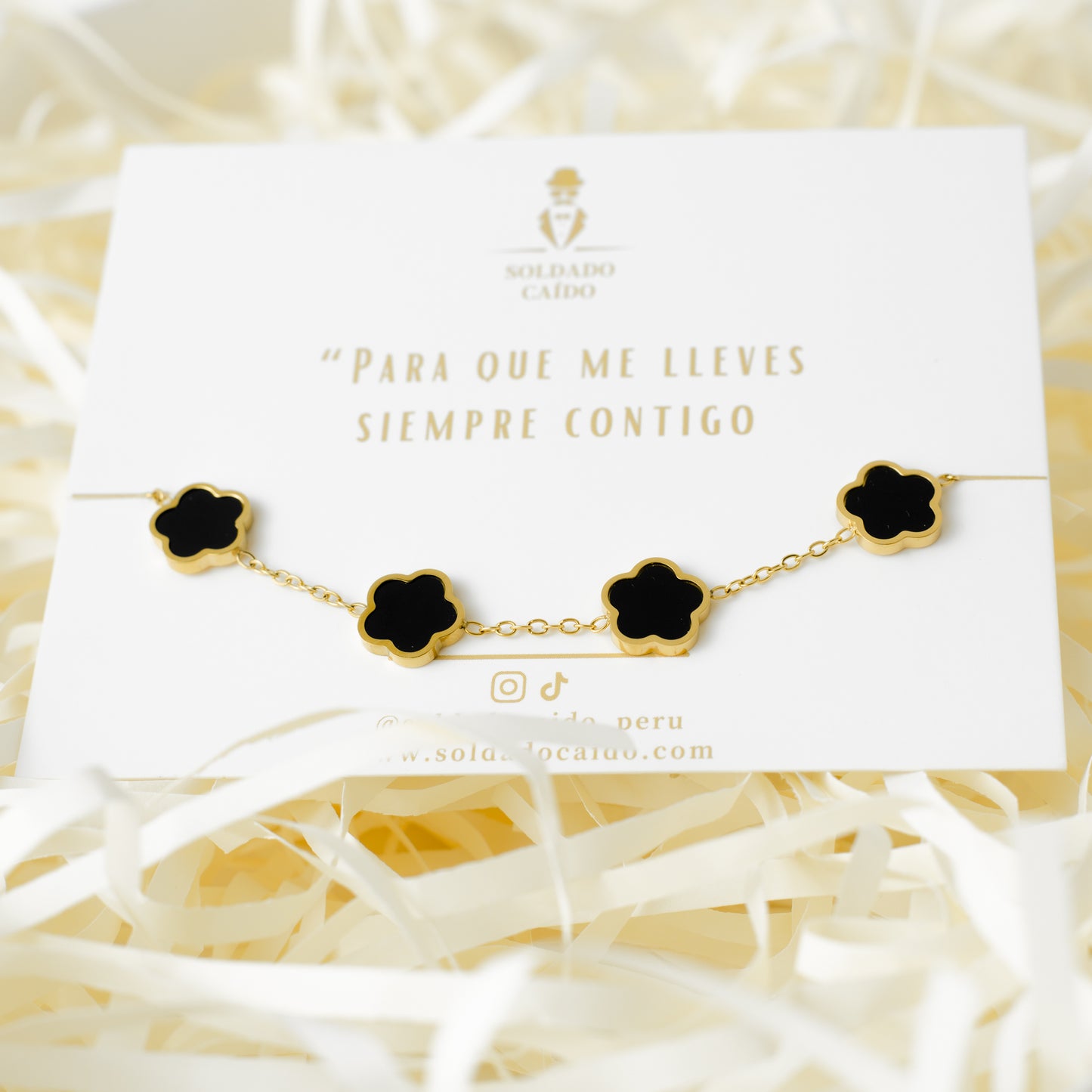 Set Trebol Premium - Acero bañado en Oro