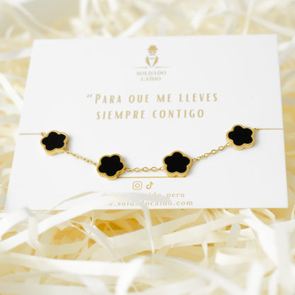 Set Trebol Premium - Acero bañado en Oro